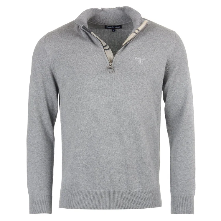 Barbour Cotton Half Zip Sweater - Grey Marl