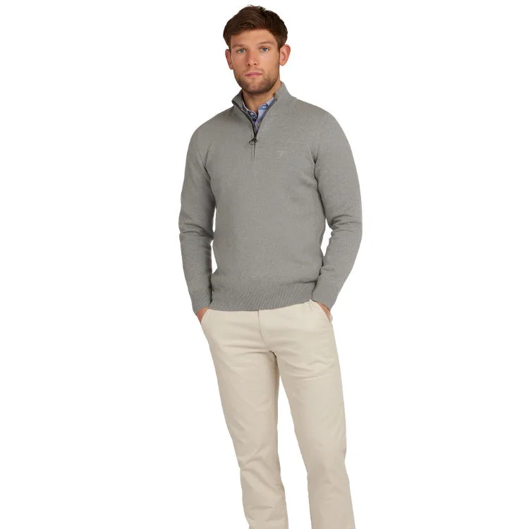 Barbour Cotton Half Zip Sweater - Grey Marl