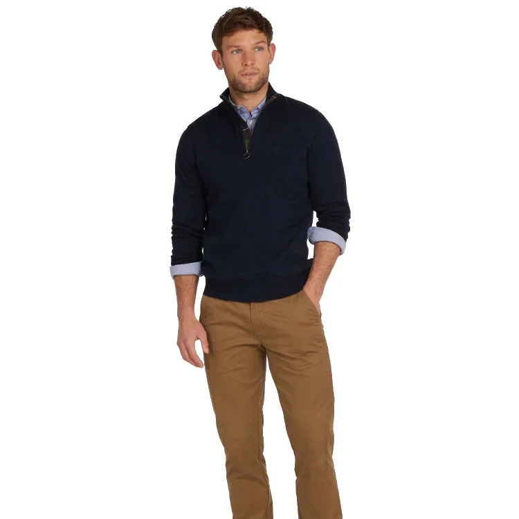 Barbour Cotton Half Zip Sweater - Navy