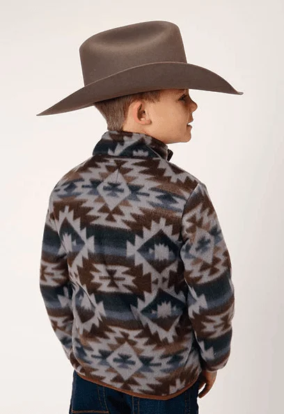 Roper Boy's Black Aztec Fleece Zip Jacket 0250-6615-BLK