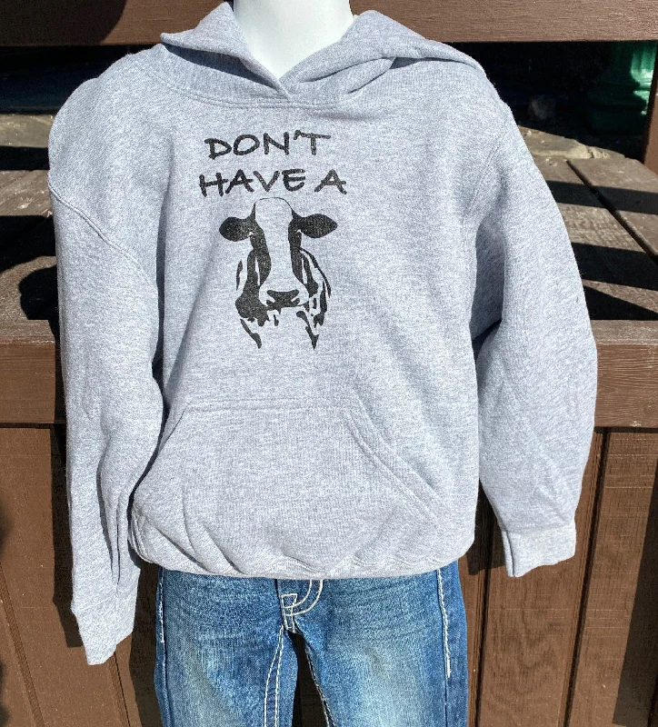 Youth Have A Cow Heather Grey Hoodie KHD-2176