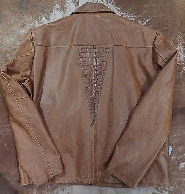 G-Gator Cognac Crocodile/Cowhide Flight Jacket