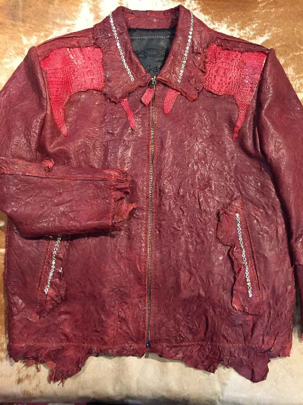 G-Gator Cranberry Crystal Alligator/Lamb Jacket