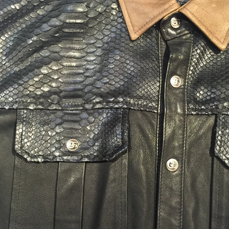 G-Gator Lambskin/Python Button-Up Shirt