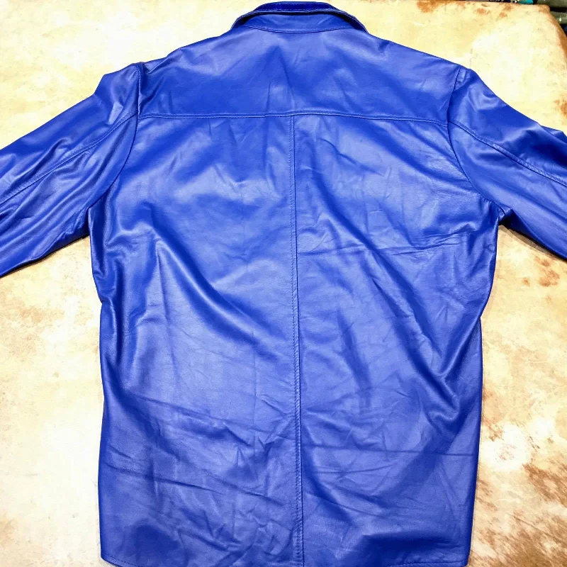 Kashani Royal Blue Alligator/Lambskin Button-Up Shirt