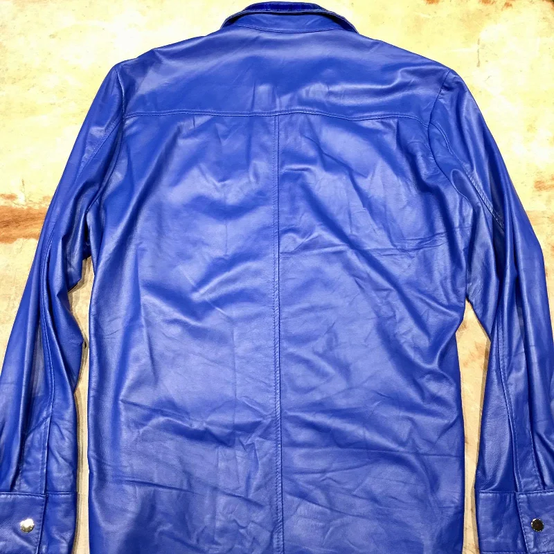 Kashani Royal Blue Alligator/Lambskin Button-Up Shirt