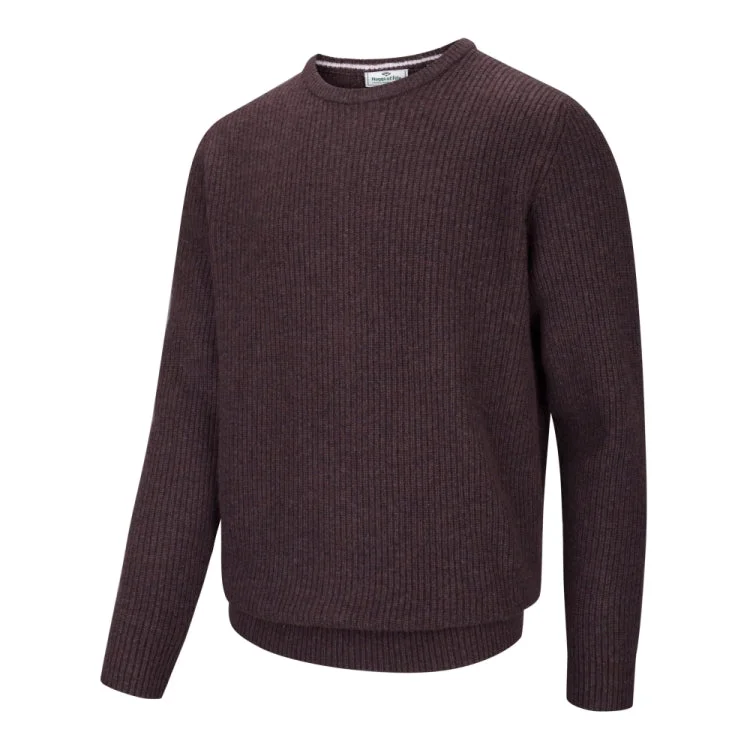 Hoggs Of Fife Borders Ribbed Knit Pullover - Redwood