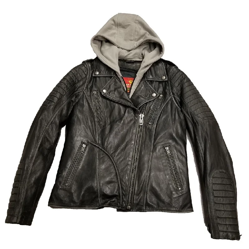 Ladies Soft Lambskin Hoodie Jacket