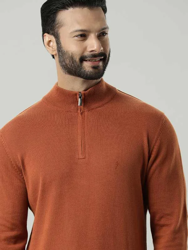 Men Solid Full Sleeve High Neck Sweater