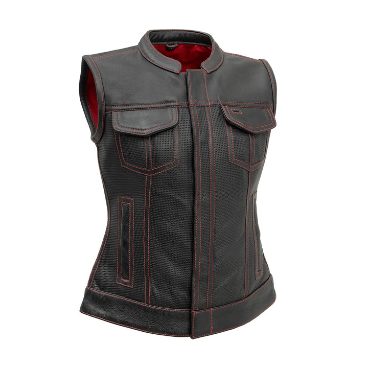 Perforated Jessica Cowhide Club Vest