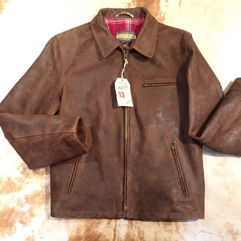 Schott NYC P673 Tobacco 'Perfecto' Strong Cowhide Jacket