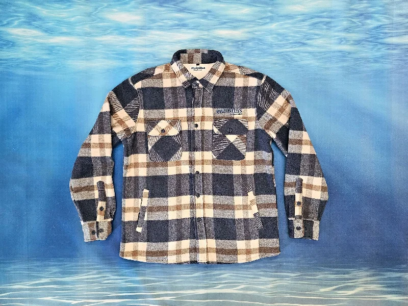 Denim Blue Tan Flannel / Small