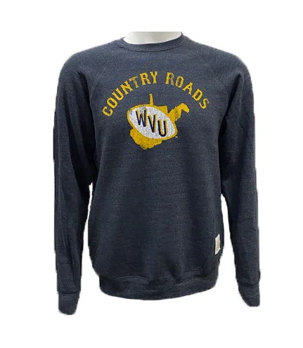 WVU Long Sleeve Triblend Crew Sweatshirt