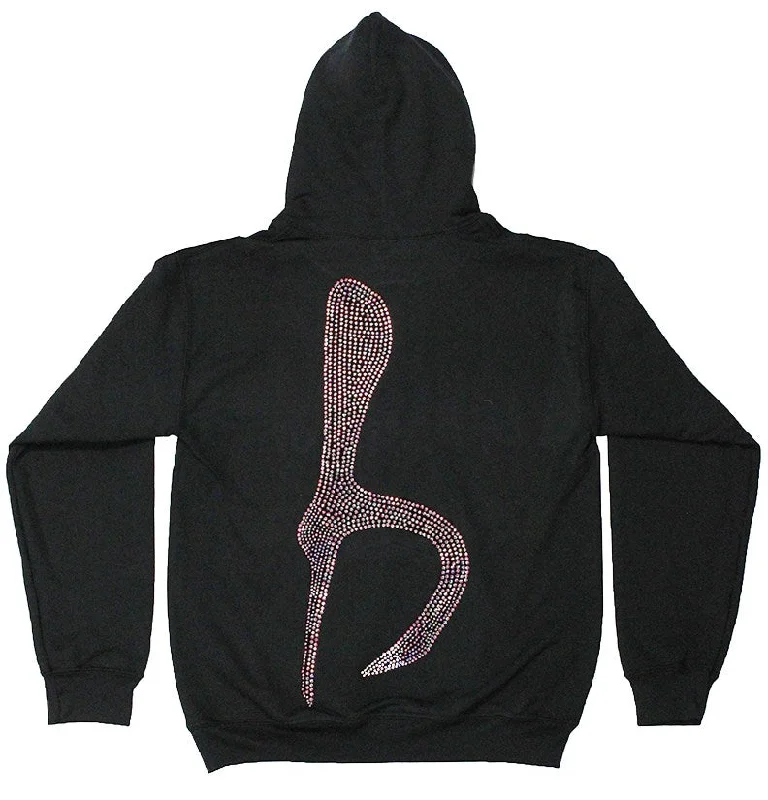 b.b. Simon Big 'B' Iridescent Fully Loaded Crystal Hoodie