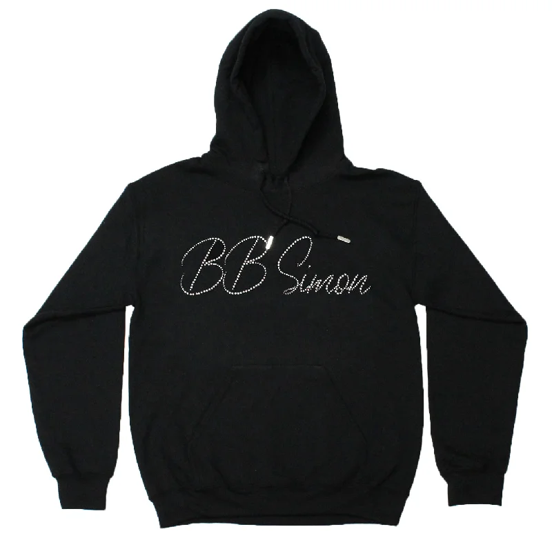 b.b. Simon Signature Black & Chrome Crystal Hoodie