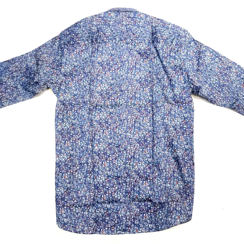 Barabas Blue Pebble Grain Button Up Shirt