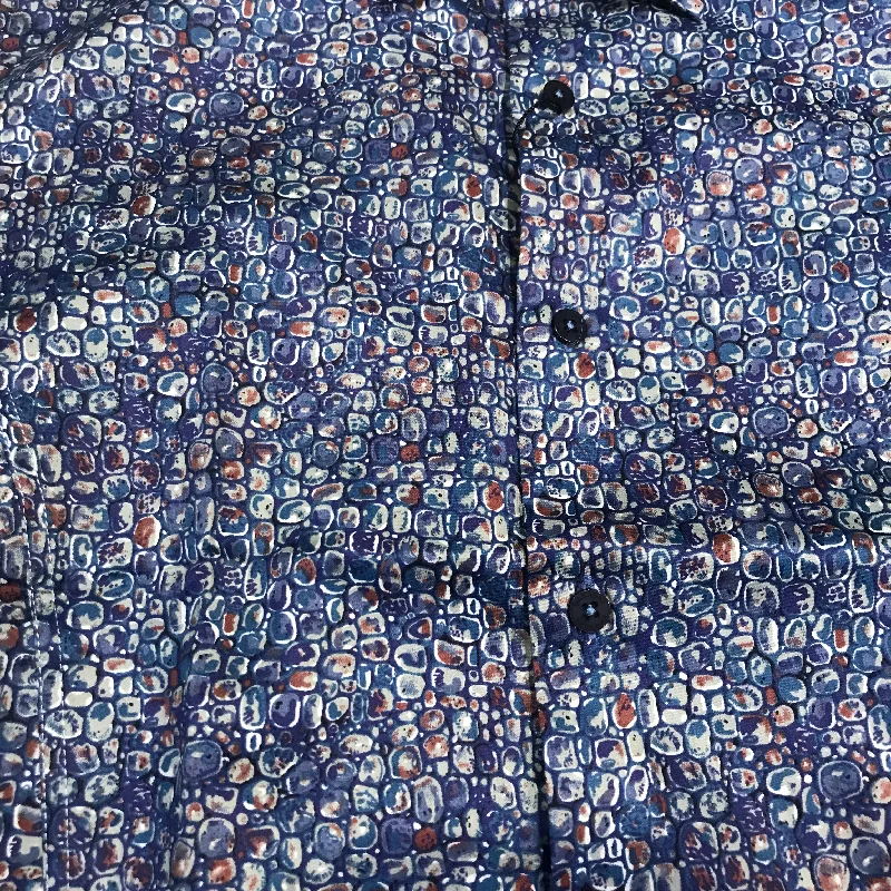 Barabas Blue Pebble Grain Button Up Shirt