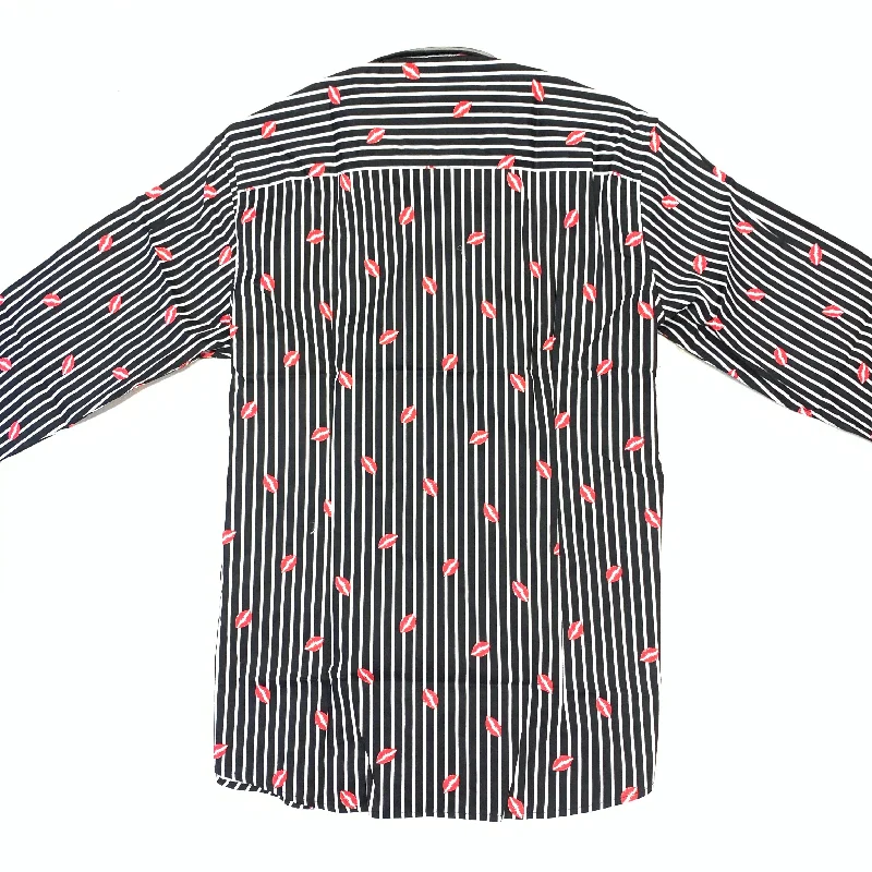 Barabas French Lips Black Button Up Shirt