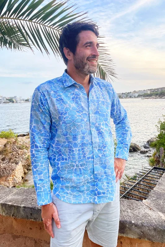 BLUE PEBBLES MEN'S LINEN SHIRT