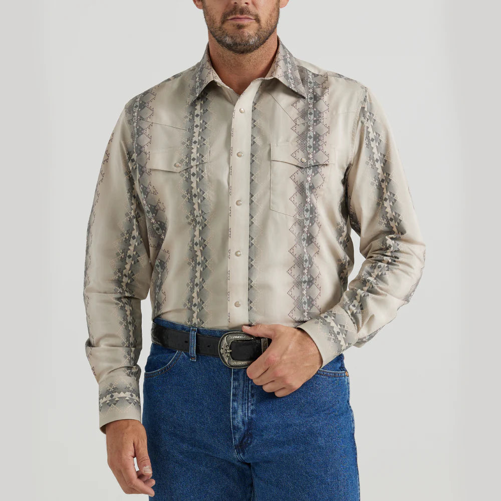 Checotah  Western Shirt by Wrangler ~ Tan