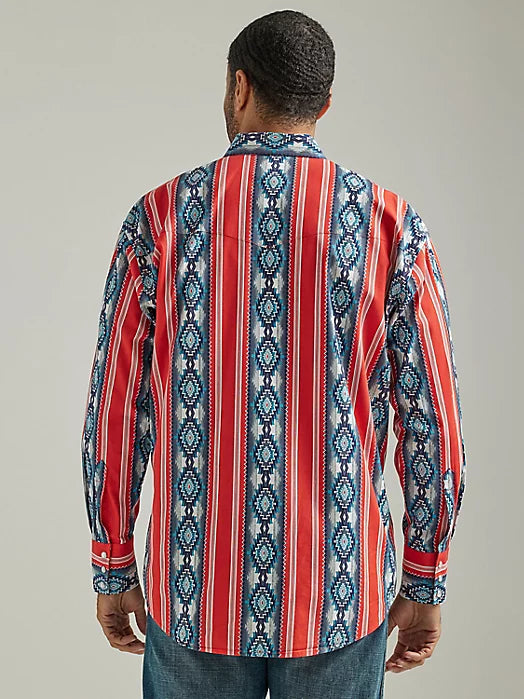 Checotha  Western Shirt by Wrangler ~ Red Aztec