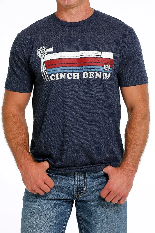 Cinch American Brand Tee ~ Heather Navy