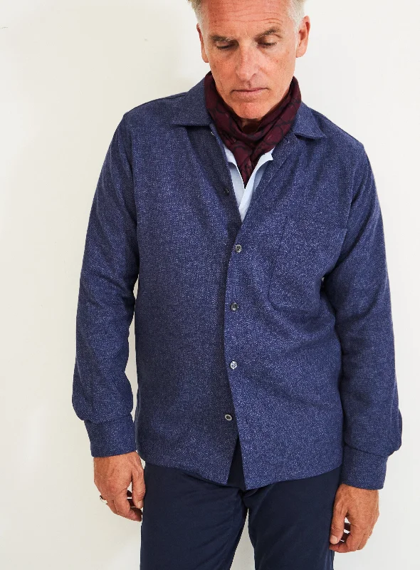 Cross Weave Blue Spitalfields Over-Shirt