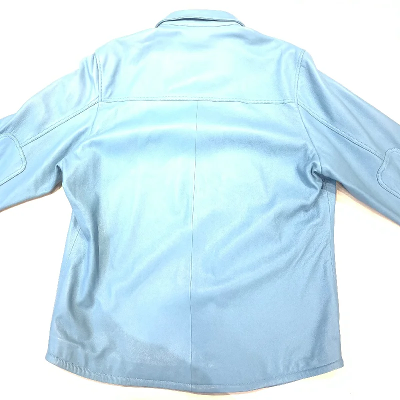 Kashani Men's Baby Blue Lambskin Button-Up Shirt