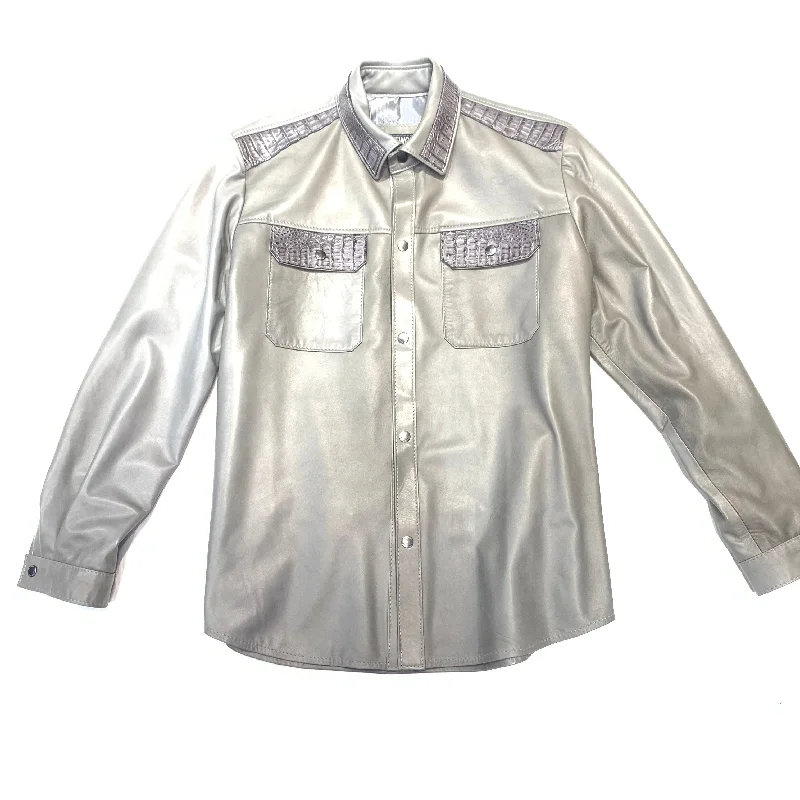 Kashani Men's Grey Alligator/LambSkin Shirt