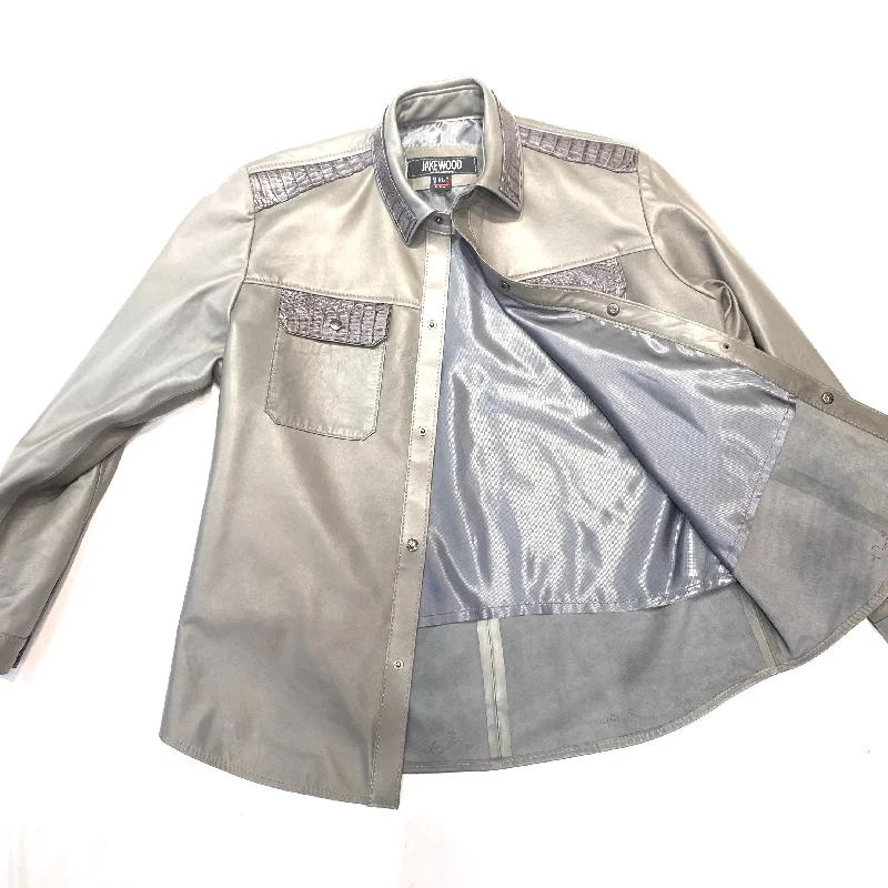 Kashani Men's Grey Alligator/LambSkin Shirt