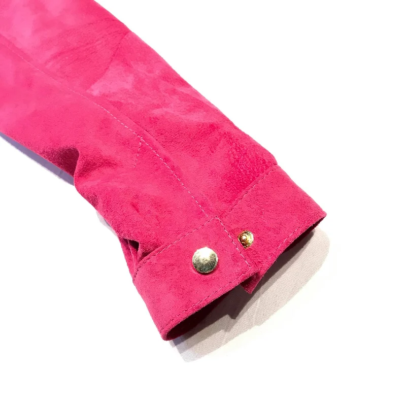 Kashani Pink Suede Button Up Shirt