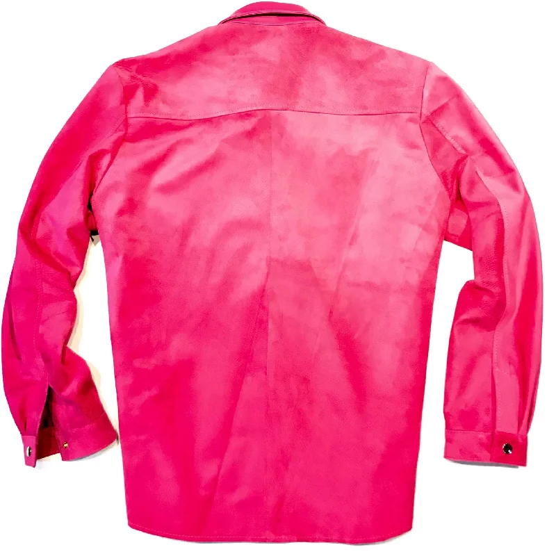 Kashani Pink Suede Button Up Shirt