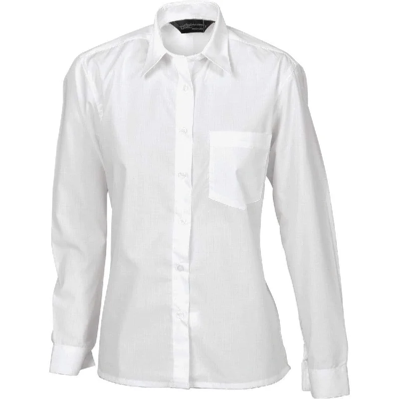 Dnc Workwear Ladies Polyester Cotton Long Sleeve Poplin Shirt - 4202