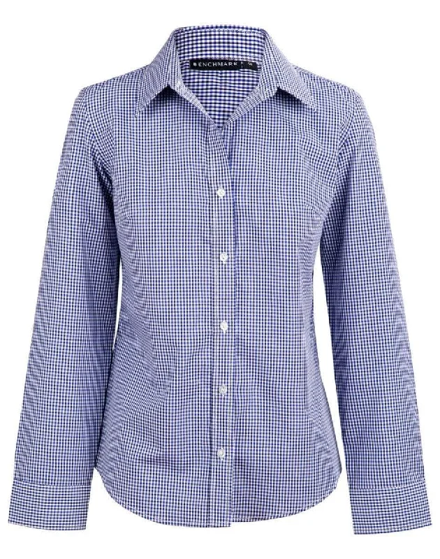 BENCHMARK Ladies’ Two Tone Gingham Long Sleeve Shirt M8320L