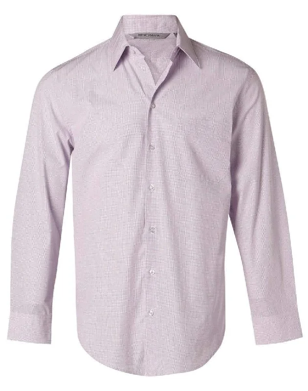 BENCHMARK Men's Mini Check Long Sleeve Shirt M7360L