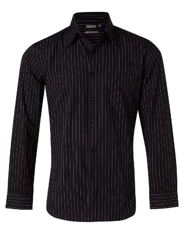 BENCHMARK Men's Pin Stripe Long Sleeve Shirt M7222