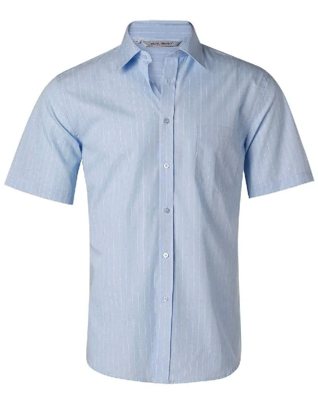 BENCHMARK Men's Pin Stripe Short Sleeve Shirt M7221