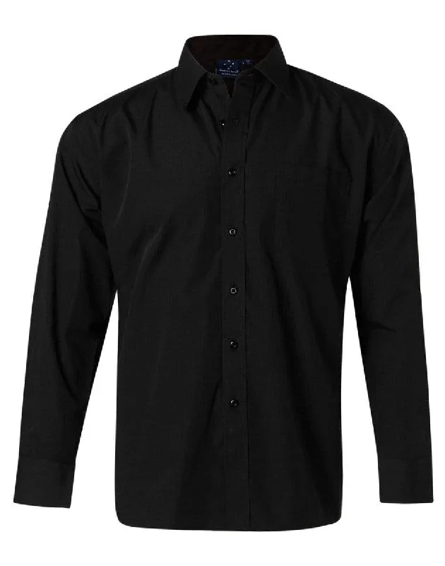 BENCHMARK Men's Poplin Long Sleeve Business Shirt BS01L