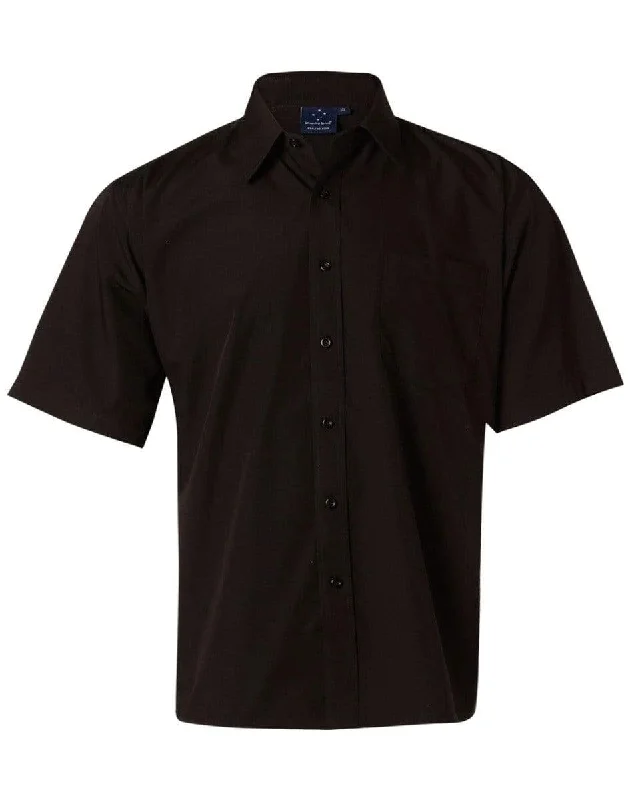 BENCHMARK Men's Poplin Short Sleeve Business Shirt BS01S