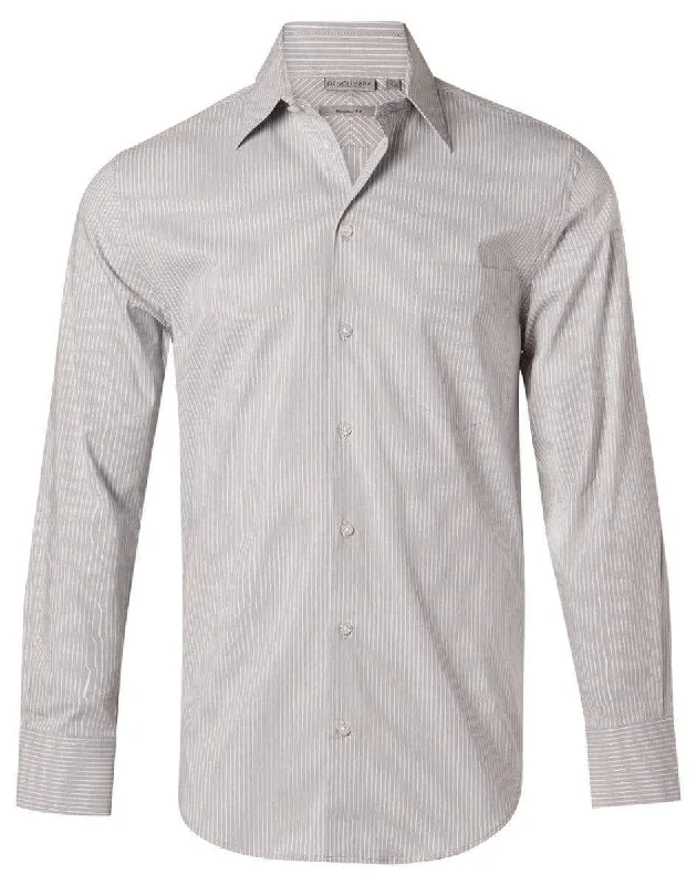 BENCHMARK Men's Ticking Stripe Long Sleeve Shirt M7200L