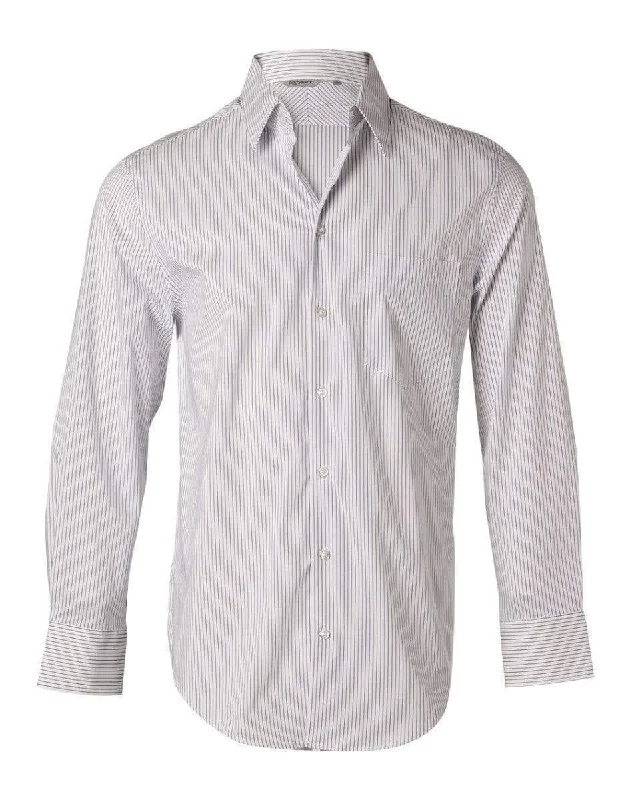 BENCHMARK Men's Ticking Stripe Long Sleeve Shirt M7200L