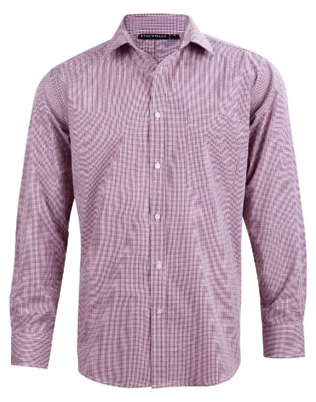 BENCHMARK Men’s Two Tone Mini Gingham Long Sleeve Shirt M7340L