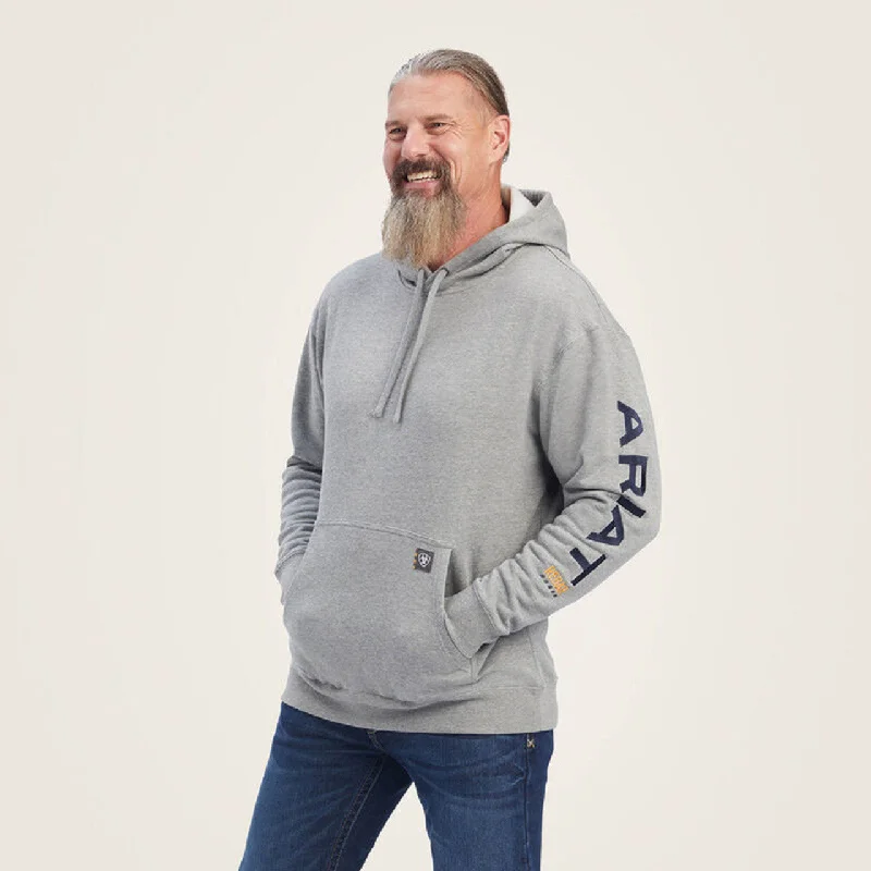 Mens Ariat Rebar Hoodie ~ Heather Grey