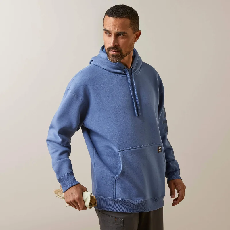 Mens Ariat Rebar Hoodie ~ Blue Costal Fjord