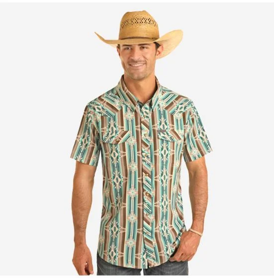 Men's Aztec Print by Panhandle Slim ~ Turquoise