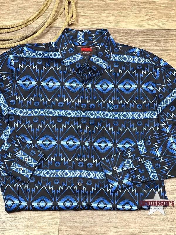 Men's Aztec Woven Snap ~ Blue