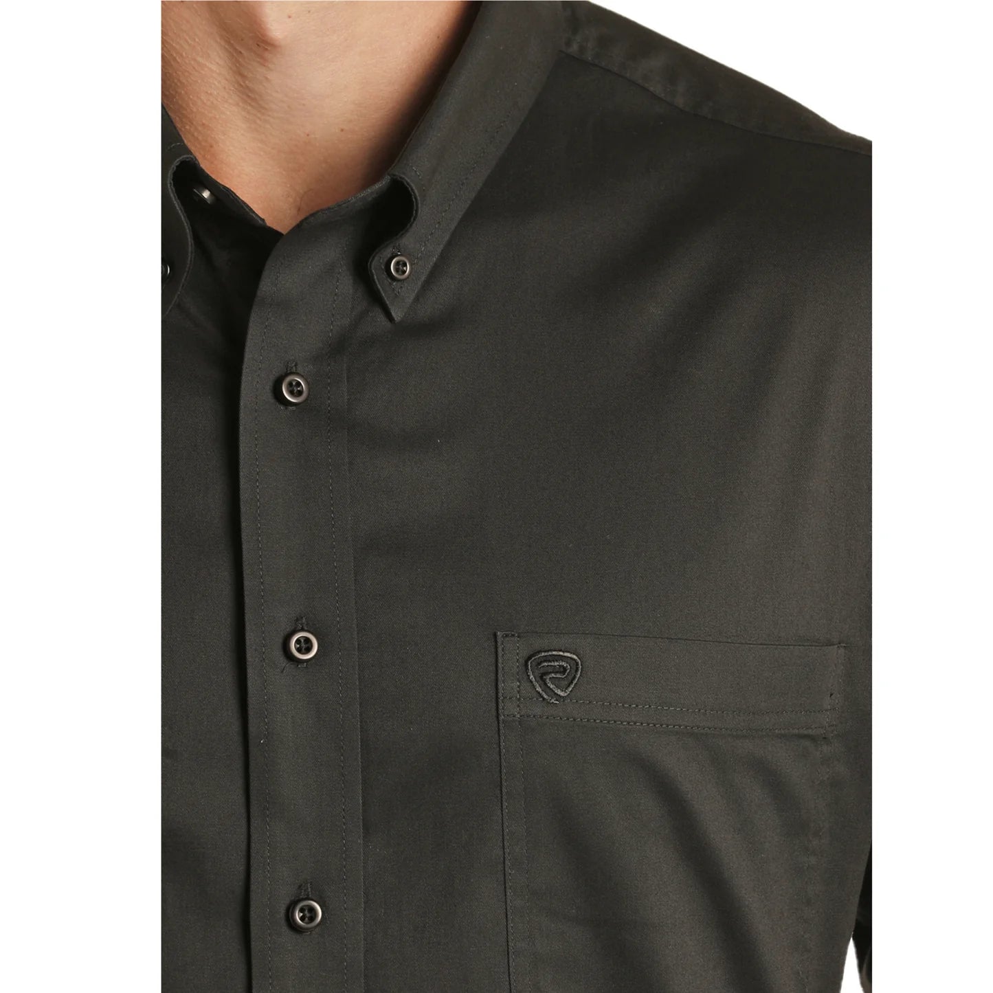 Men's Black Solid Shirt by Rock & Roll