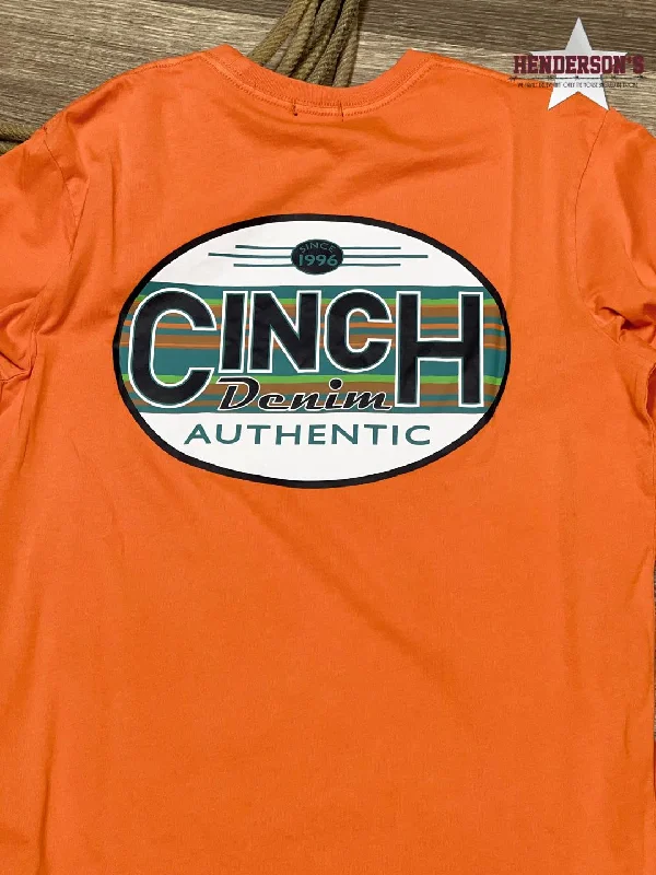 Men's Cinch Long Sleeve Tee ~ Orange ~ Medium Only!