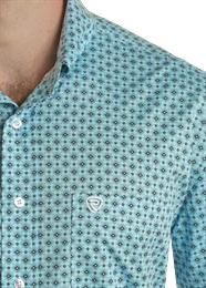 Men's Geo Print by Panhandle Slim ~ Turquoise