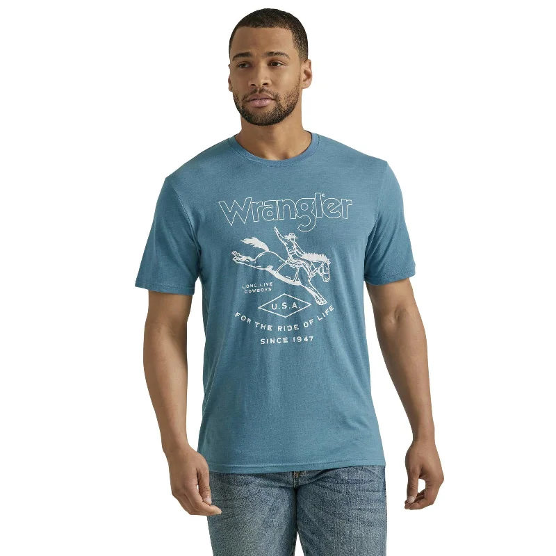 Men's Ride Of Life Wrangler Tee ~ Steel Blue